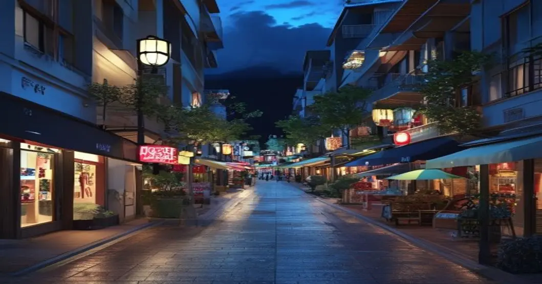 夜の麻布十番商店街。伝統と国際性が共存する街並み