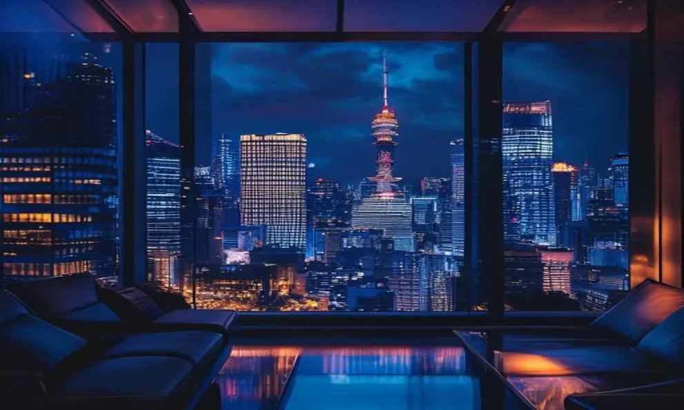 高層階から見下ろす東京の夜景